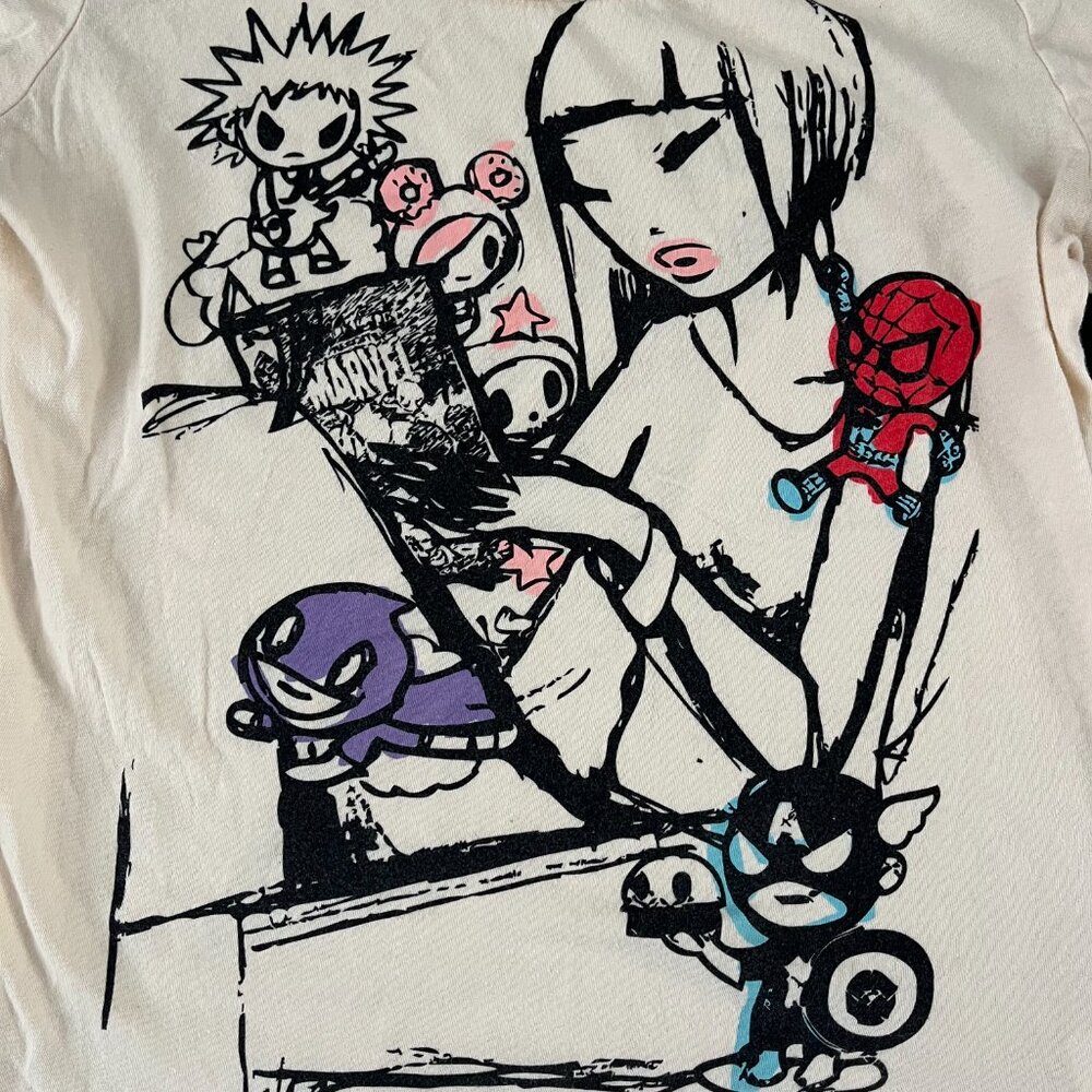 Tokidoki x MARVEL Detailed Graphic Tee Medium Womens shirt Spiderman Donutella - Picture 3 of 5